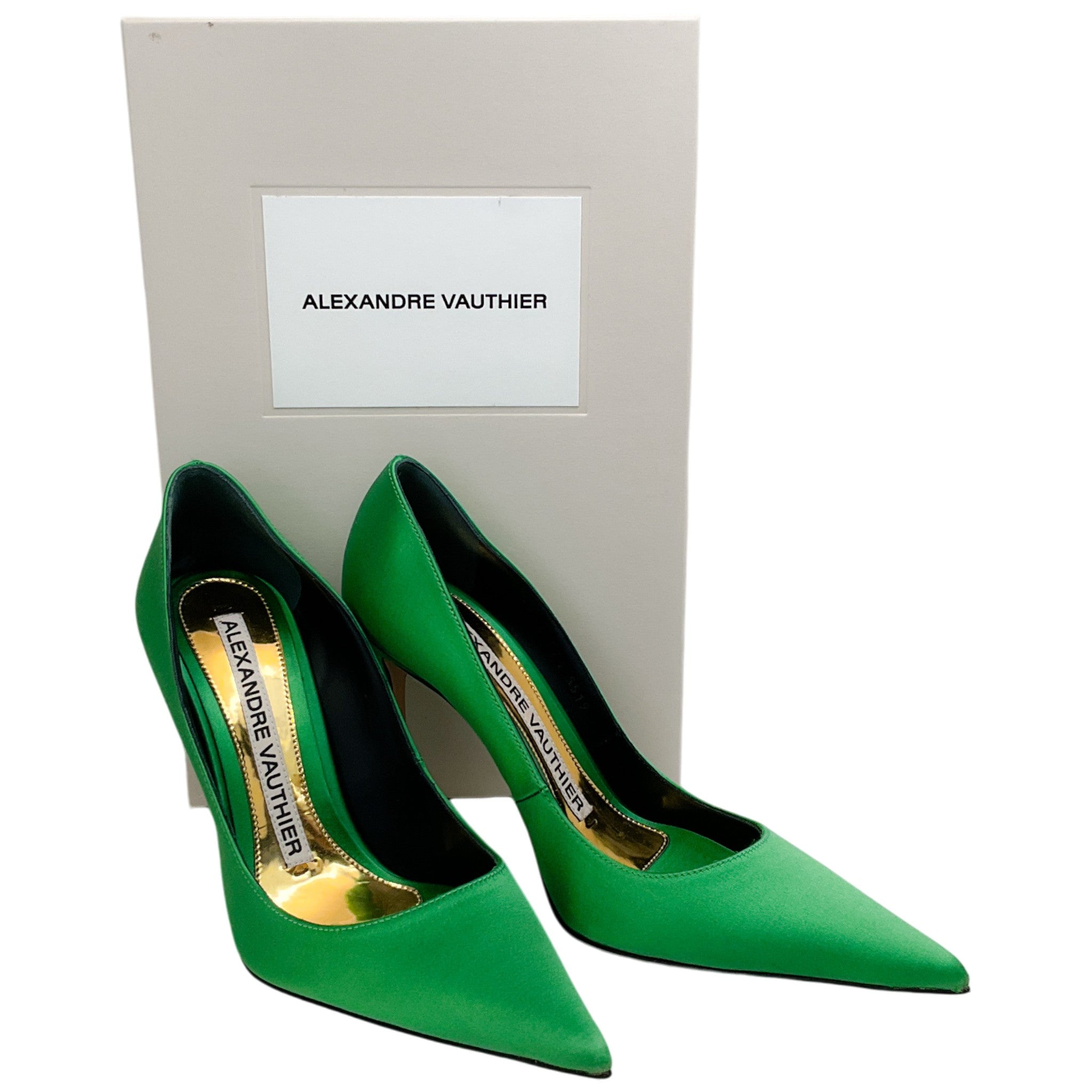 Alexandre Vauthier Green Satin Pumps