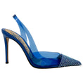 Load image into Gallery viewer, Alexandre Vauthier Cobalt Blue PVC Raquel Slingback Pumps with Crystal Embellishments
