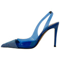 Load image into Gallery viewer, Alexandre Vauthier Cobalt Blue PVC Raquel Slingback Pumps with Crystal Embellishments
