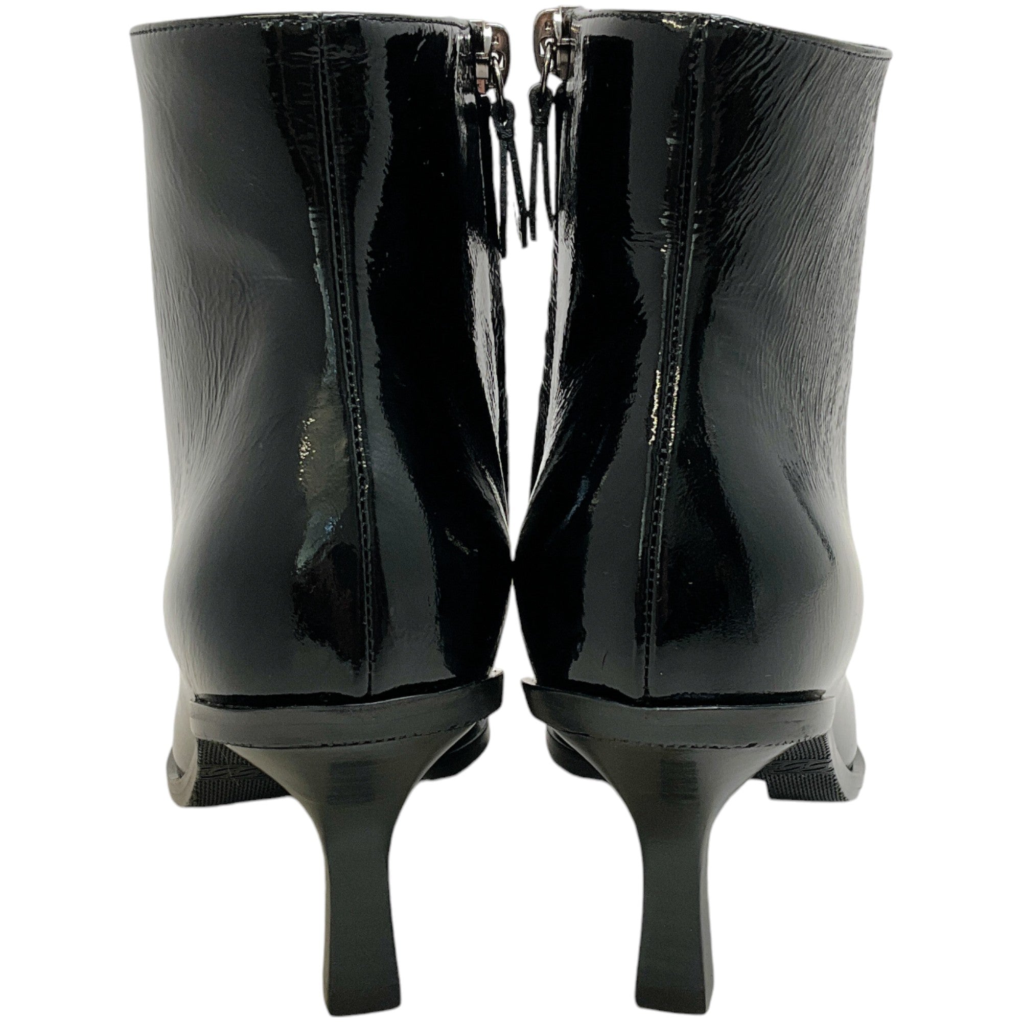 Casadei Black Patent Thunderdome Booties