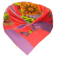 Load image into Gallery viewer, Hermes Pink / Purple Multi A Cheval sur mon Carre Plisse Pleated Silk Twill Scarf
