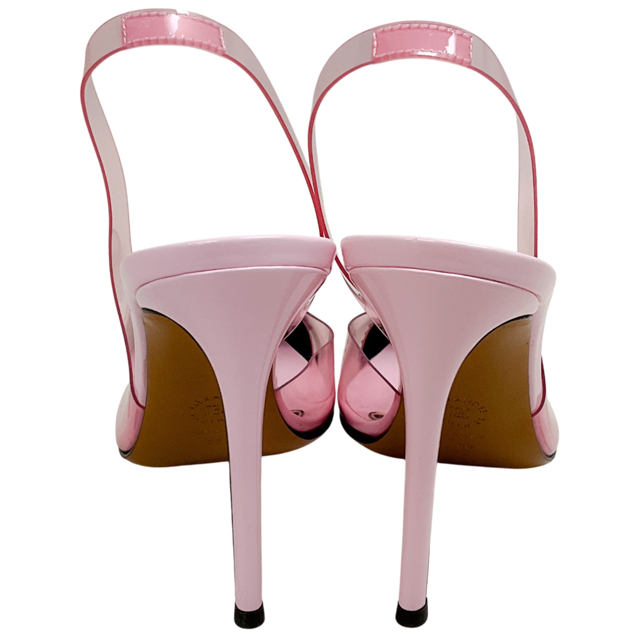 Alexandre Vauthier Azalea Pink PVC Raquel Slingback Pumps with Crystal Embellishments
