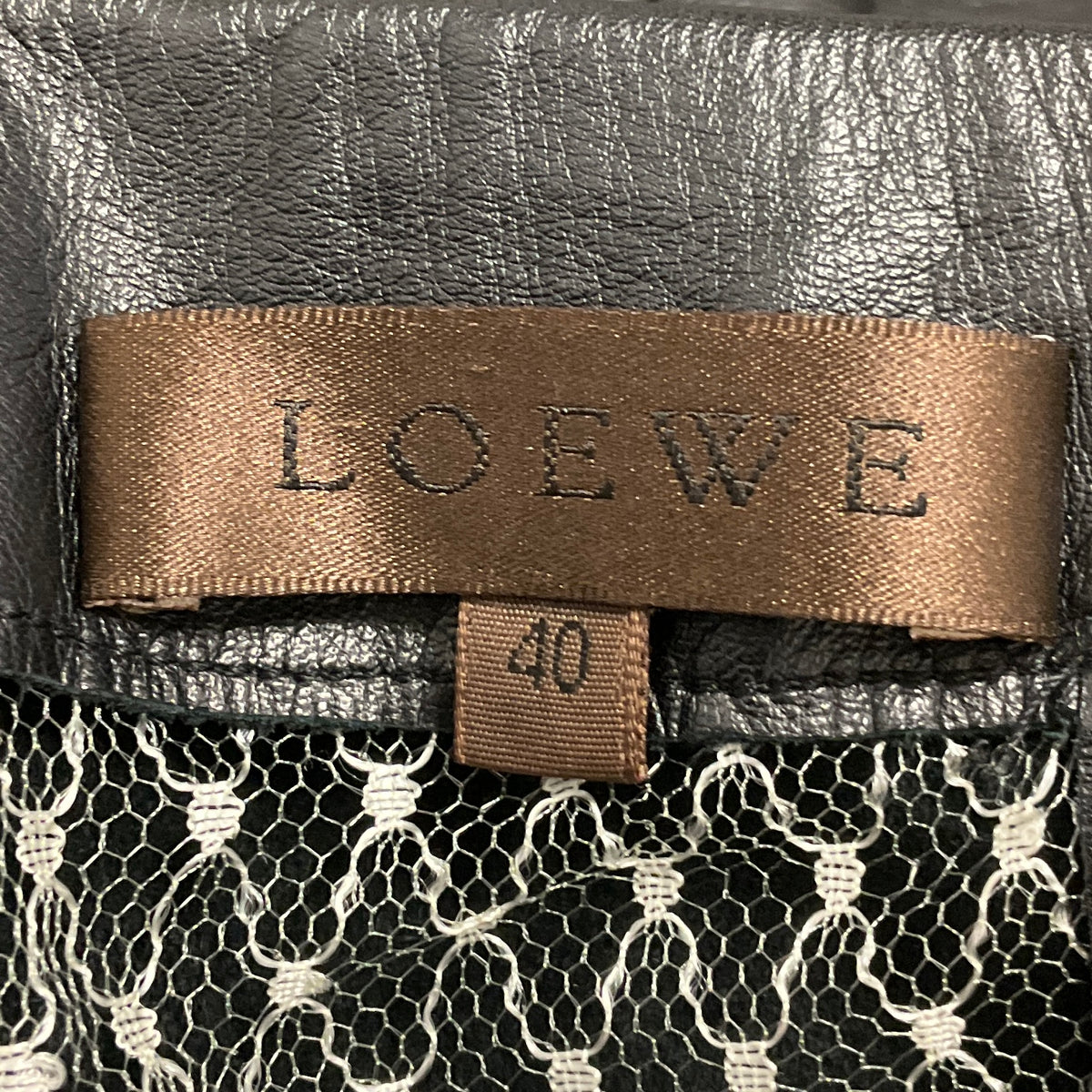 Loewe Vintage Black Sleeveless Leather Midi Dress