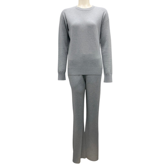 Olivia von Halle Grey Silk and Cashmere Knit Track Suit