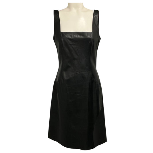 Loewe Vintage Black Sleeveless Leather Midi Dress