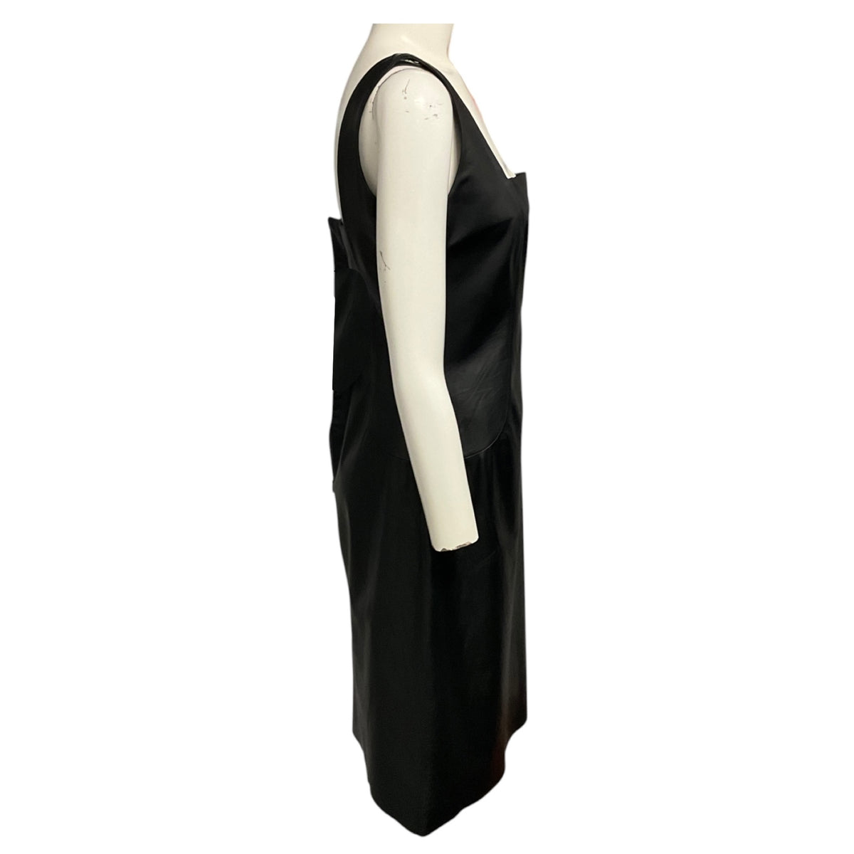 Loewe Vintage Black Sleeveless Leather Midi Dress