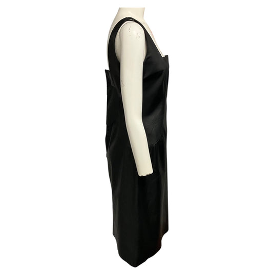 Loewe Vintage Black Sleeveless Leather Midi Dress