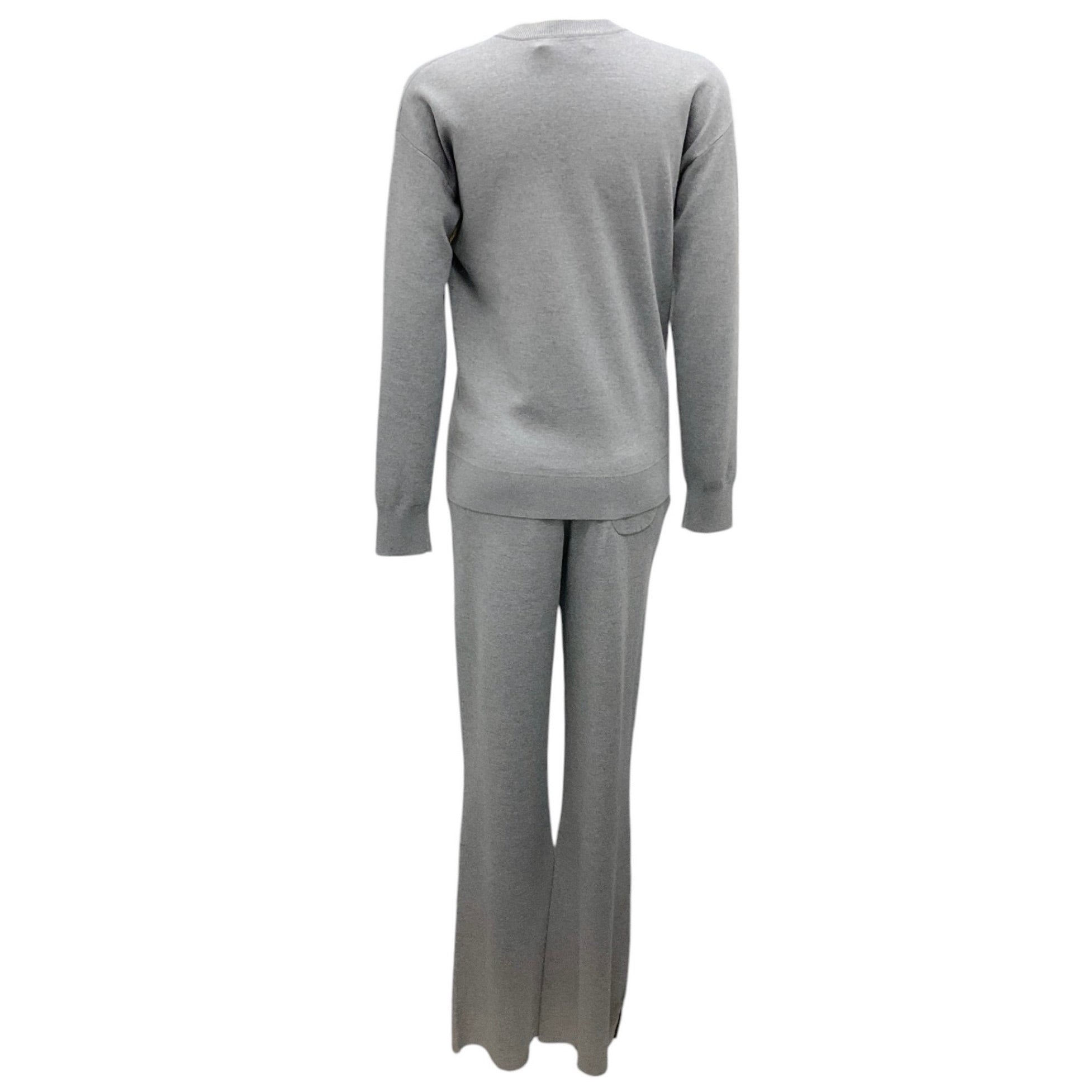 Olivia von Halle Grey Silk and Cashmere Knit Track Suit