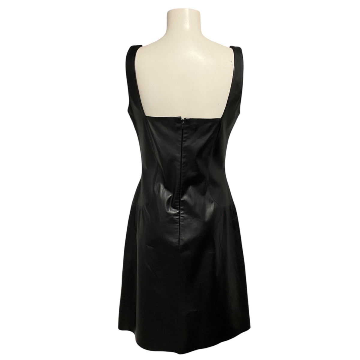 Loewe Vintage Black Sleeveless Leather Midi Dress