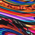 Load image into Gallery viewer, Hermes Black / Pink Multi FBG 24 Plisse Pleated Silk Twill Scarf
