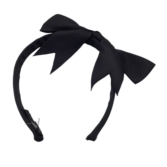 Chanel Black Vintage Bow Ribbon Detail Satin Headband