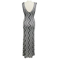 Load image into Gallery viewer, Missoni Silver / Black Metallic Chevron Paillette Knit Sleeveless Maxi Dress
