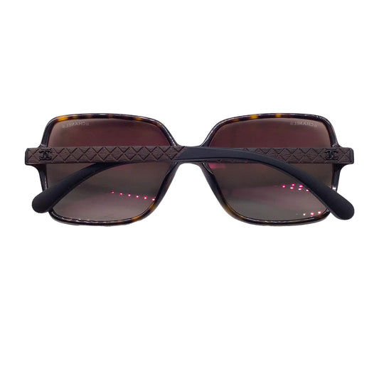 Chanel Chanel Dark Tortoise / Beige Mirror Square Sunglasses