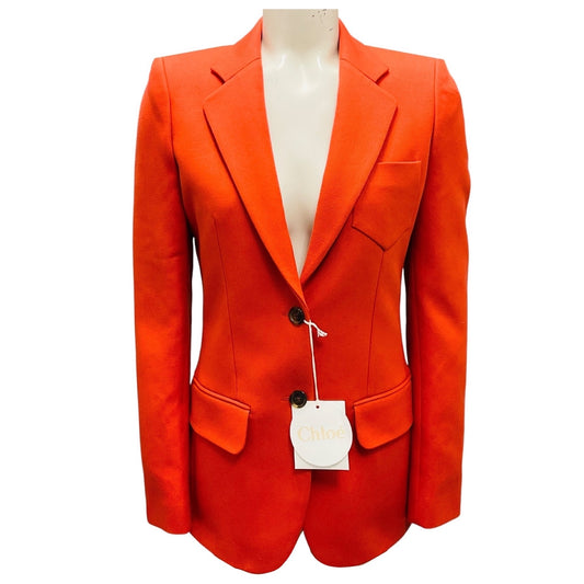 Chloe Orange Two Button Cotton Jacket