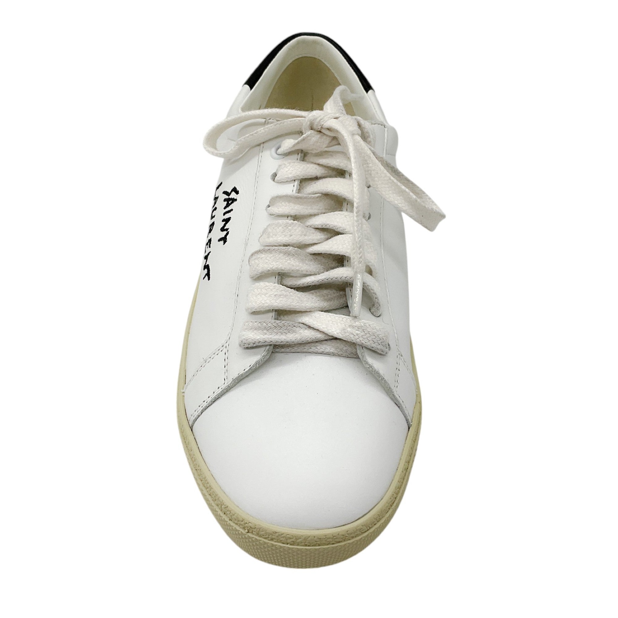 Saint Laurent White / Black Court Classic Embroidered Sneakers