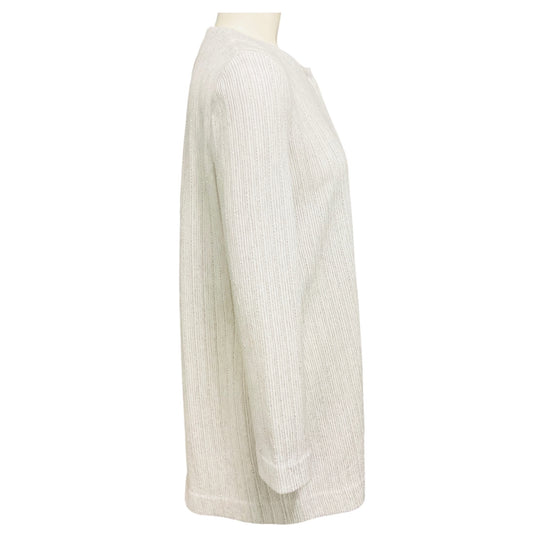 Amina Rubinacci White / Silver Metallic Ribbed Knit Jacket