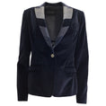 Load image into Gallery viewer, Dolce & Gabbana Navy Blue One-Button Tuxedo-Style Velvet Blazer

