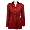 Load image into Gallery viewer, Hermes Brick Red Button Front Wool Riding Equestrian Jacket with Black Velvet Collar
