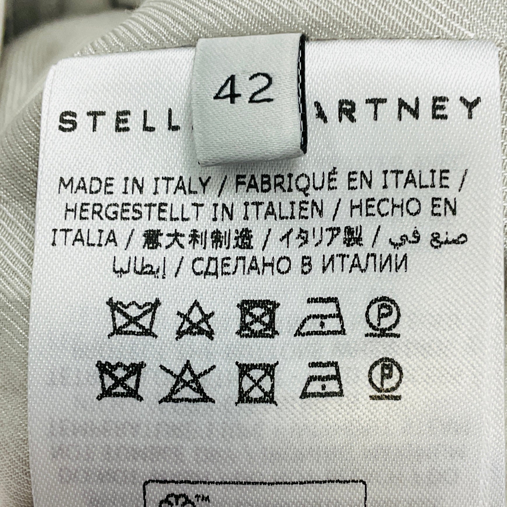 Stella McCartney Light Grey Aya Wool Twill Tailored Jacket