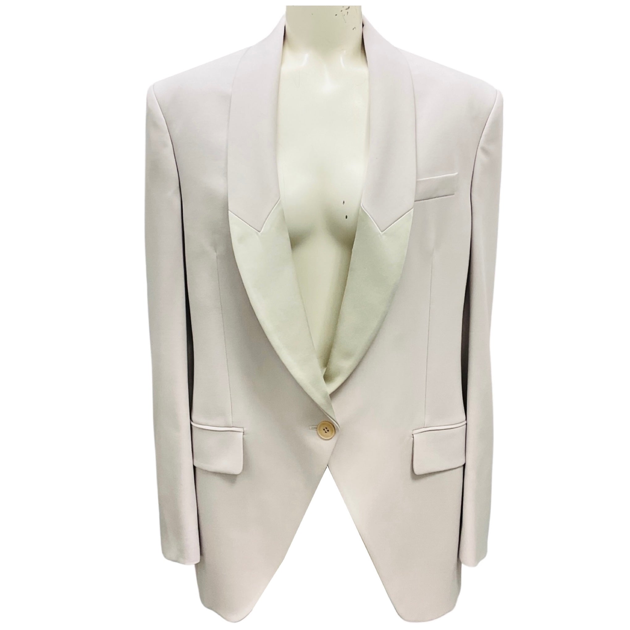 Stella McCartney Light Grey Aya Wool Twill Tailored Jacket