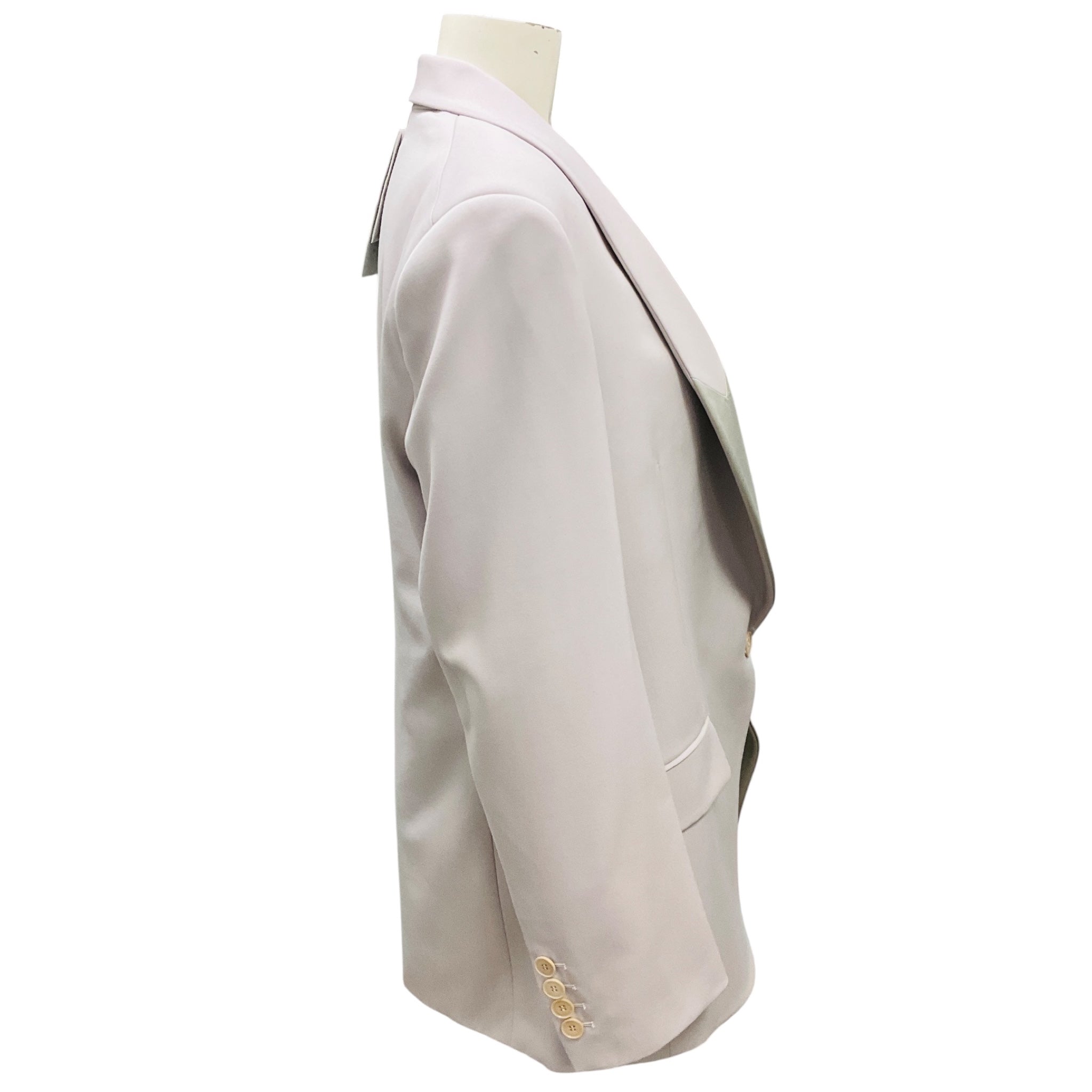 Stella McCartney Light Grey Aya Wool Twill Tailored Jacket