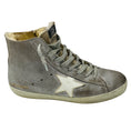 Load image into Gallery viewer, Golden Goose Deluxe Brand Silver Glitter Suede and Shearling Lined Francy High Top Sneakers
