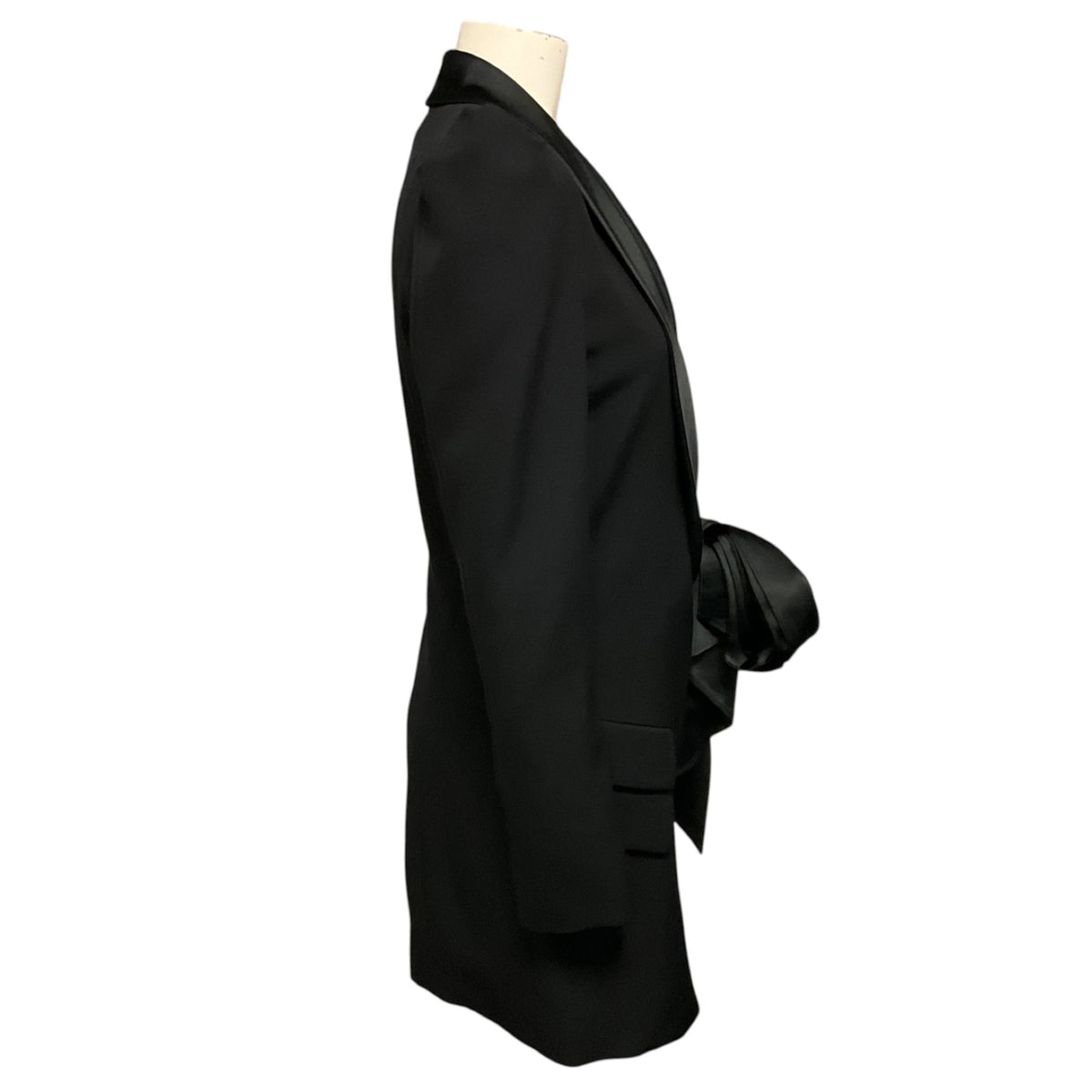 Alexandre Vauthier Black Satin Trimmed Tuxedo Style Wool Mini Cocktail Dress