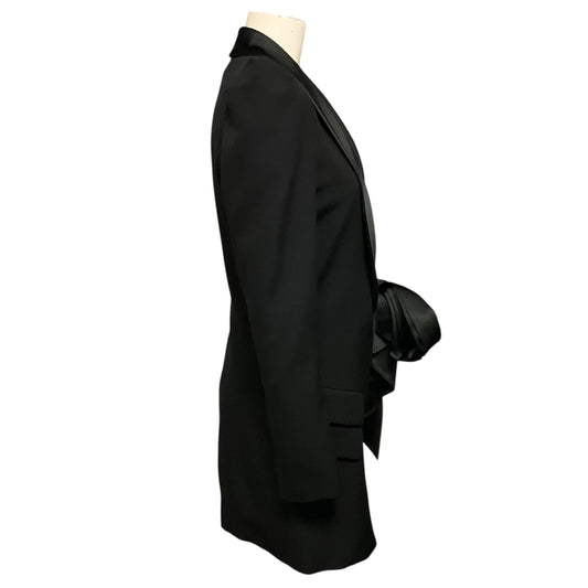 Alexandre Vauthier Black Satin Trimmed Tuxedo Style Wool Mini Cocktail Dress