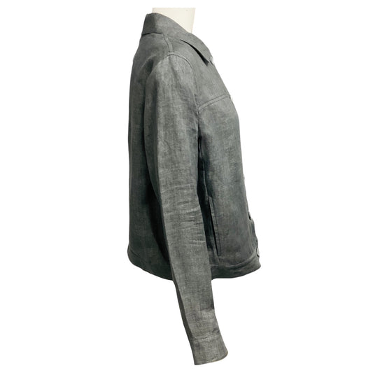 Fabiana Filippi Dark Grey Button Front Linen Jacket