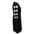 Load image into Gallery viewer, Valentino Black / White Bow Detailed Wool and Silk Crepe Dress
