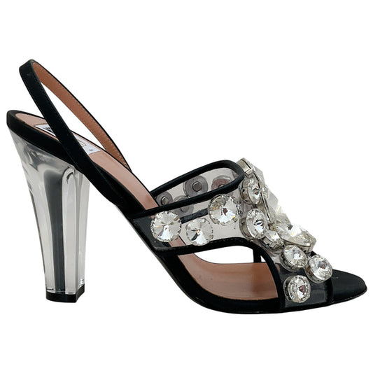 Moschino Maxi Crystal Slingback Sandals