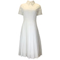 Load image into Gallery viewer, Duncan White Pleated Short Sleeved Button-down Cotton Shirt Dress
