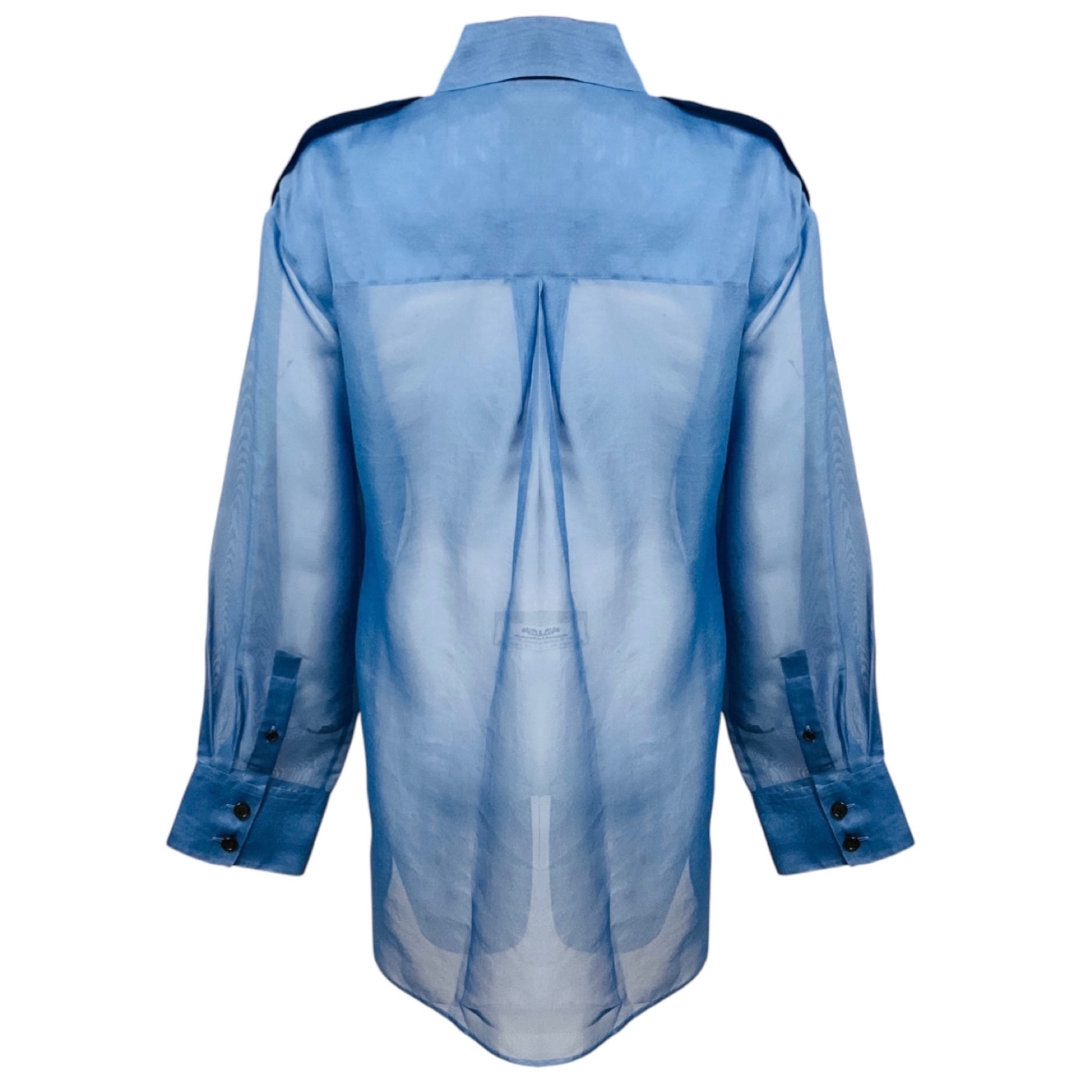 Khaite Blue Missa Silk Organza Shirt