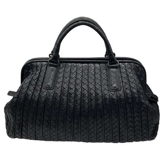 Bottega Veneta Black Intrecciato Woven Leather Doctor Tote Bag