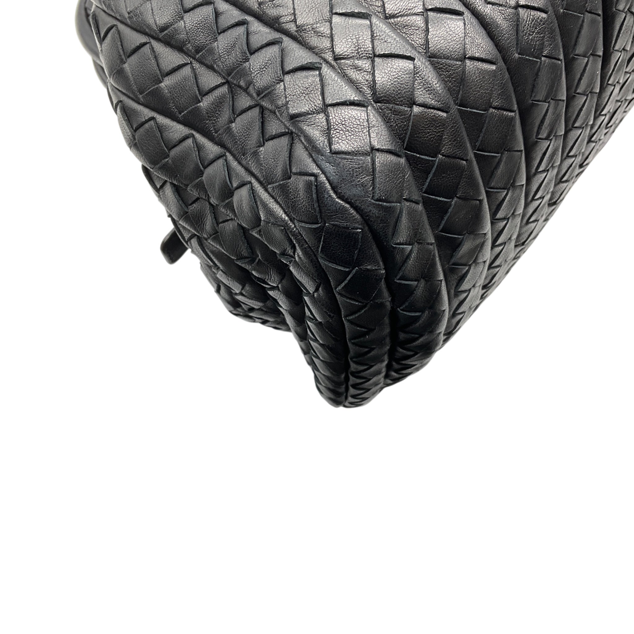 Bottega Veneta Black Intrecciato Woven Leather Doctor Tote Bag
