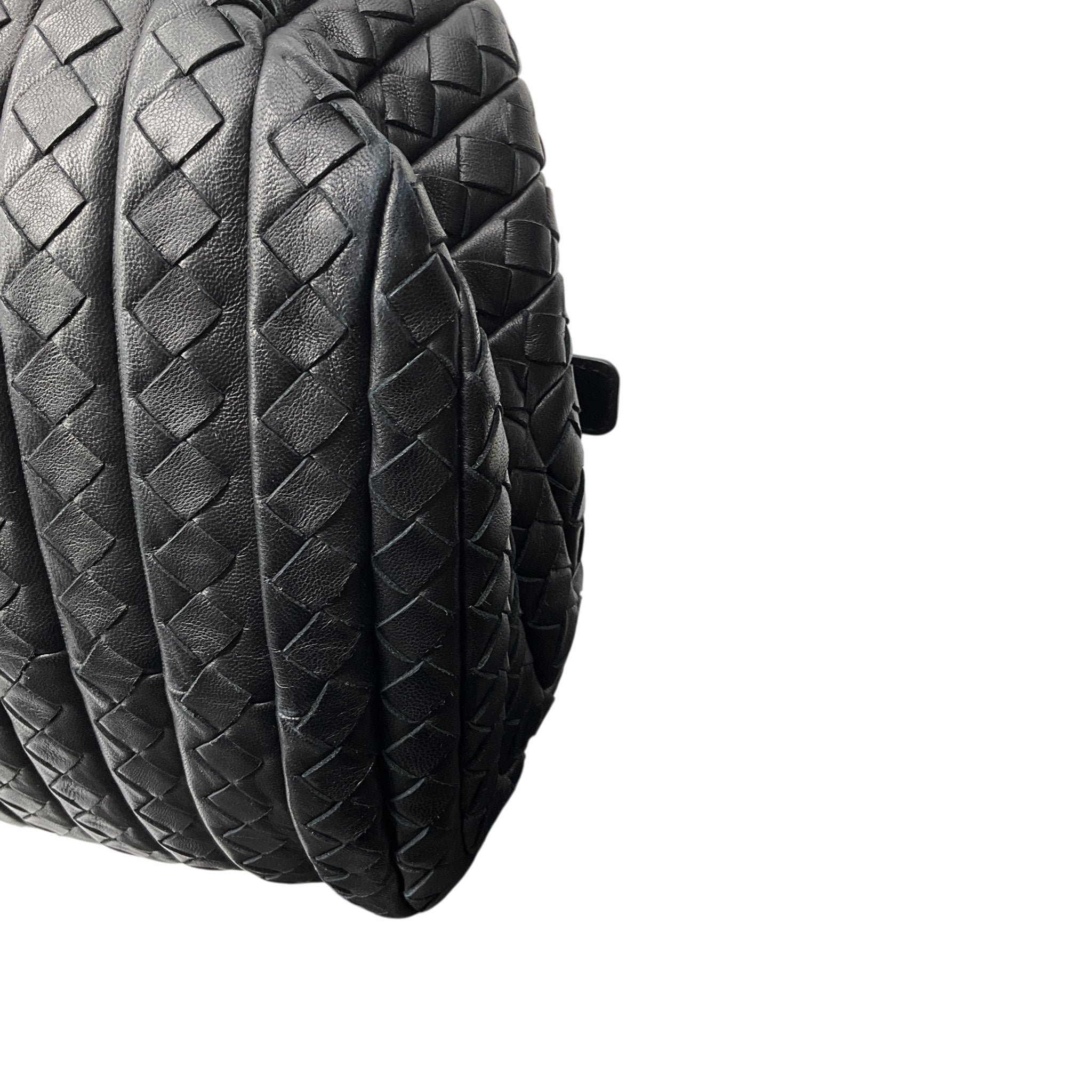 Bottega Veneta Black Intrecciato Woven Leather Doctor Tote Bag