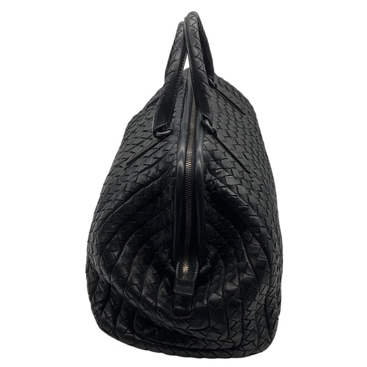 Bottega Veneta Black Intrecciato Woven Leather Doctor Tote Bag