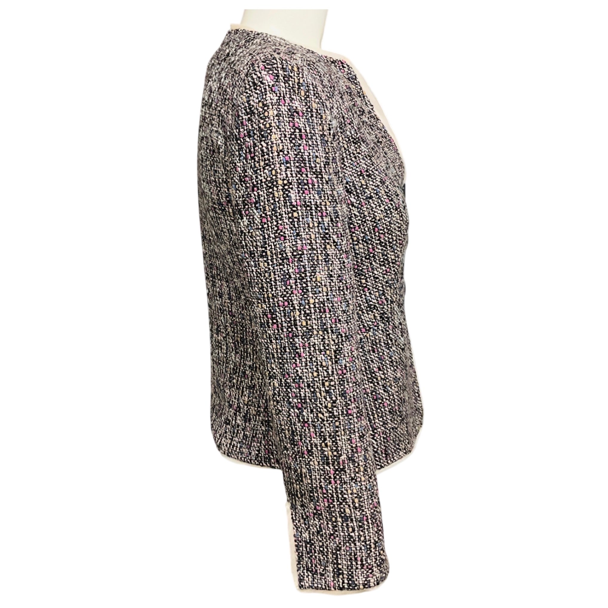 Armani Collezioni Pink Multi Tweed Jacket with Organza Trim