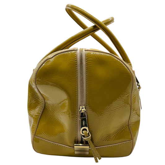 Chloe Tan Patent Leather Madeleine Boston Bag