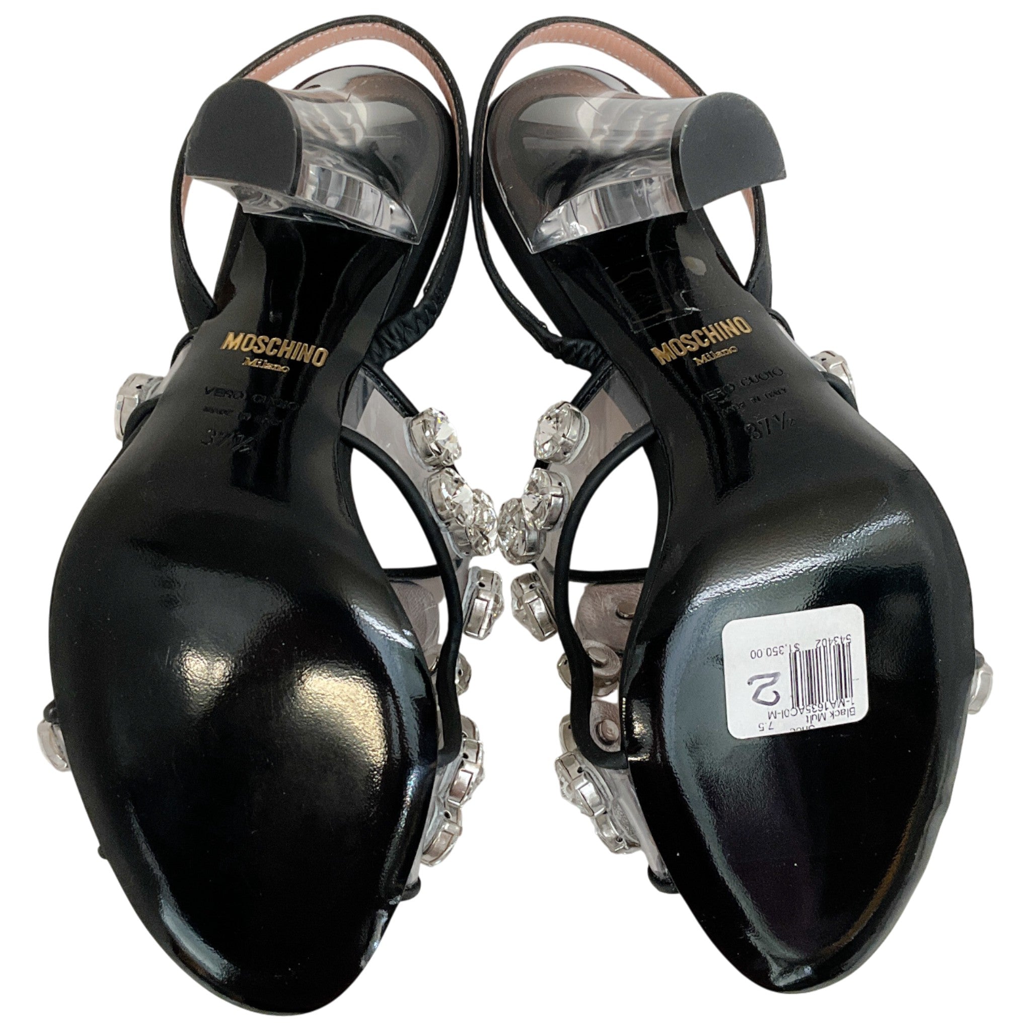 Moschino Maxi Crystal Slingback Sandals