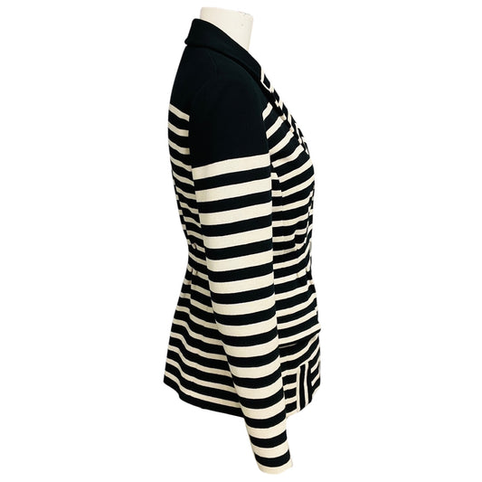 Altuzarra Black / Ivory Striped Knit Blazer Jacket