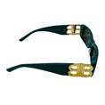 Load image into Gallery viewer, Balenciaga Green / Gold BB Logo Rectangular Shape Acetate Sunglasses
