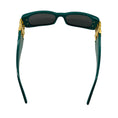 Load image into Gallery viewer, Balenciaga Green / Gold BB Logo Rectangular Shape Acetate Sunglasses

