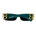 Load image into Gallery viewer, Balenciaga Green / Gold BB Logo Rectangular Shape Acetate Sunglasses

