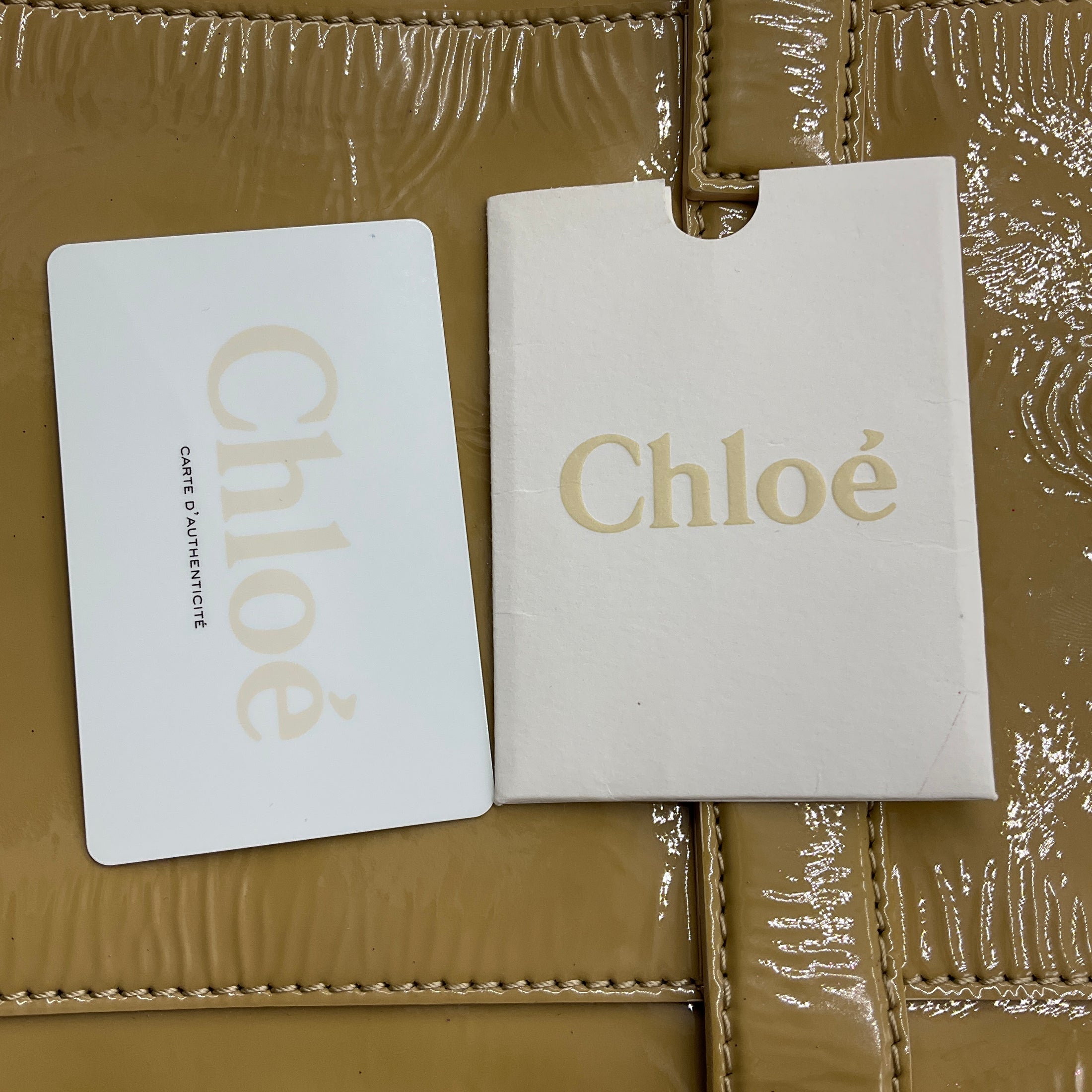 Chloe Tan Patent Leather Madeleine Boston Bag