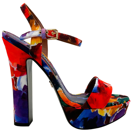 Dolce & Gabbana Multi Floral Platform Sandals