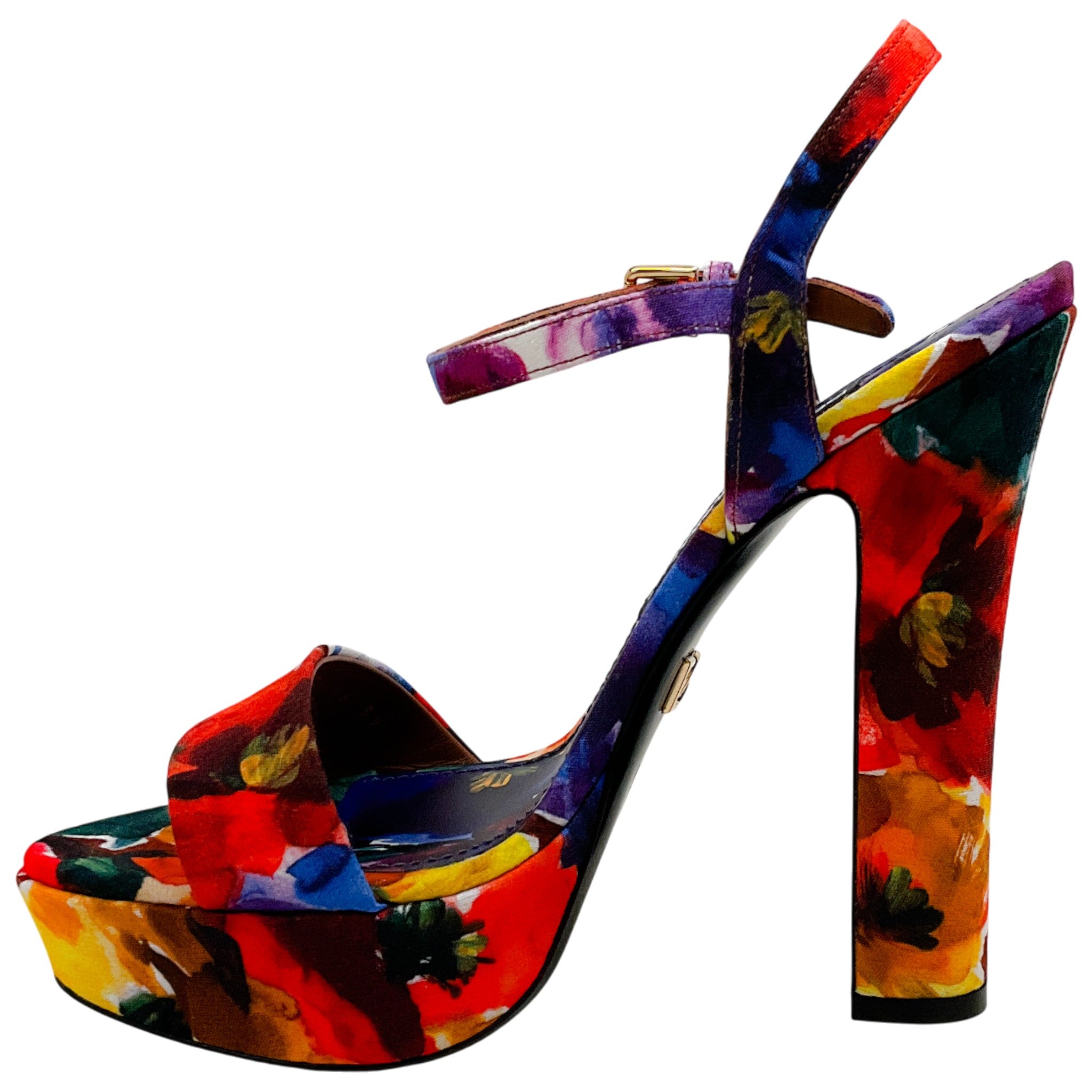Dolce & Gabbana Multi Floral Platform Sandals