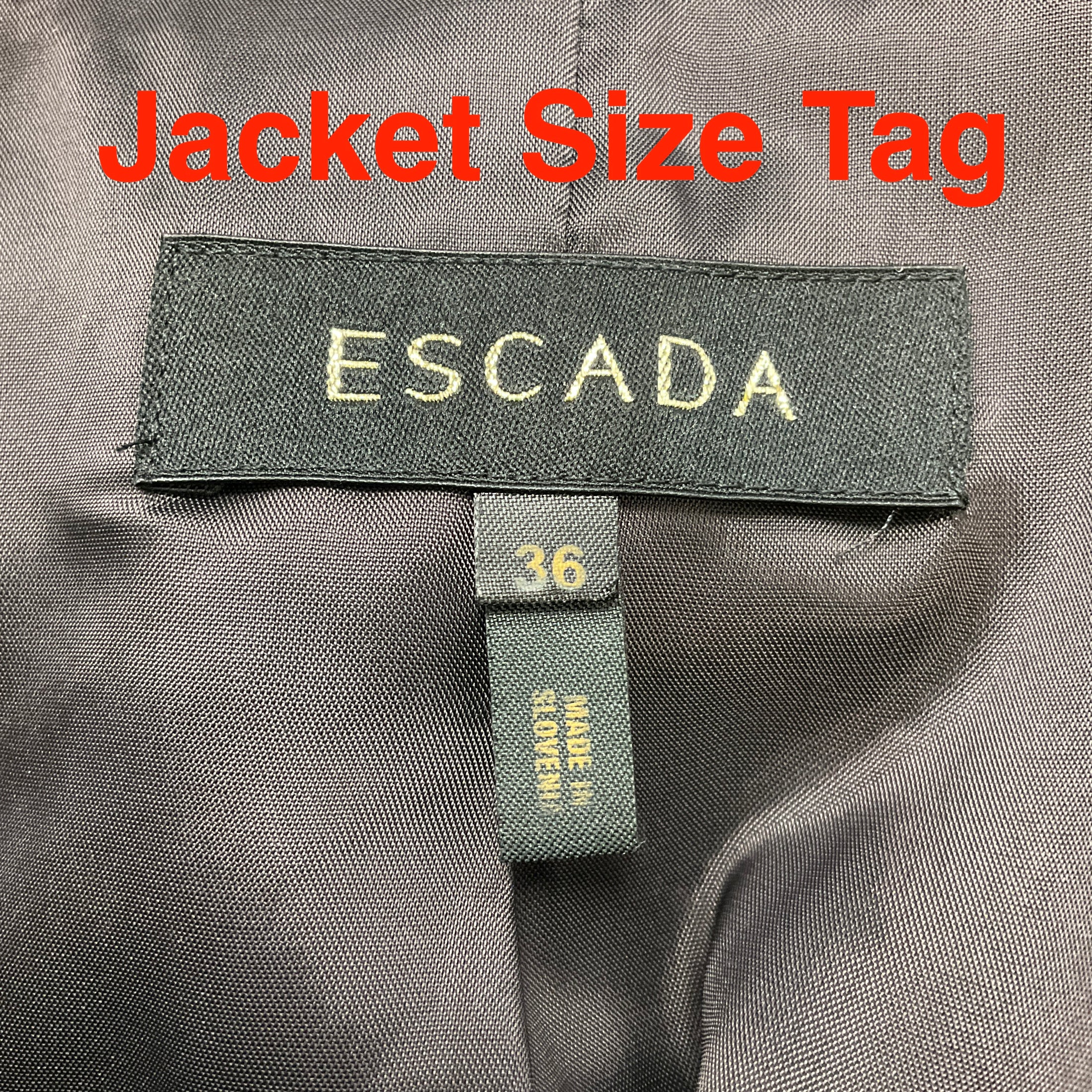 Escada Charcoal Grey Wool Jacket and Skirt Suit Set