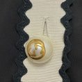 Load image into Gallery viewer, Gucci Black / Ivory Long Sleeved Viscose Stretch Midi Dress with GG Logo Pearl Buttons

