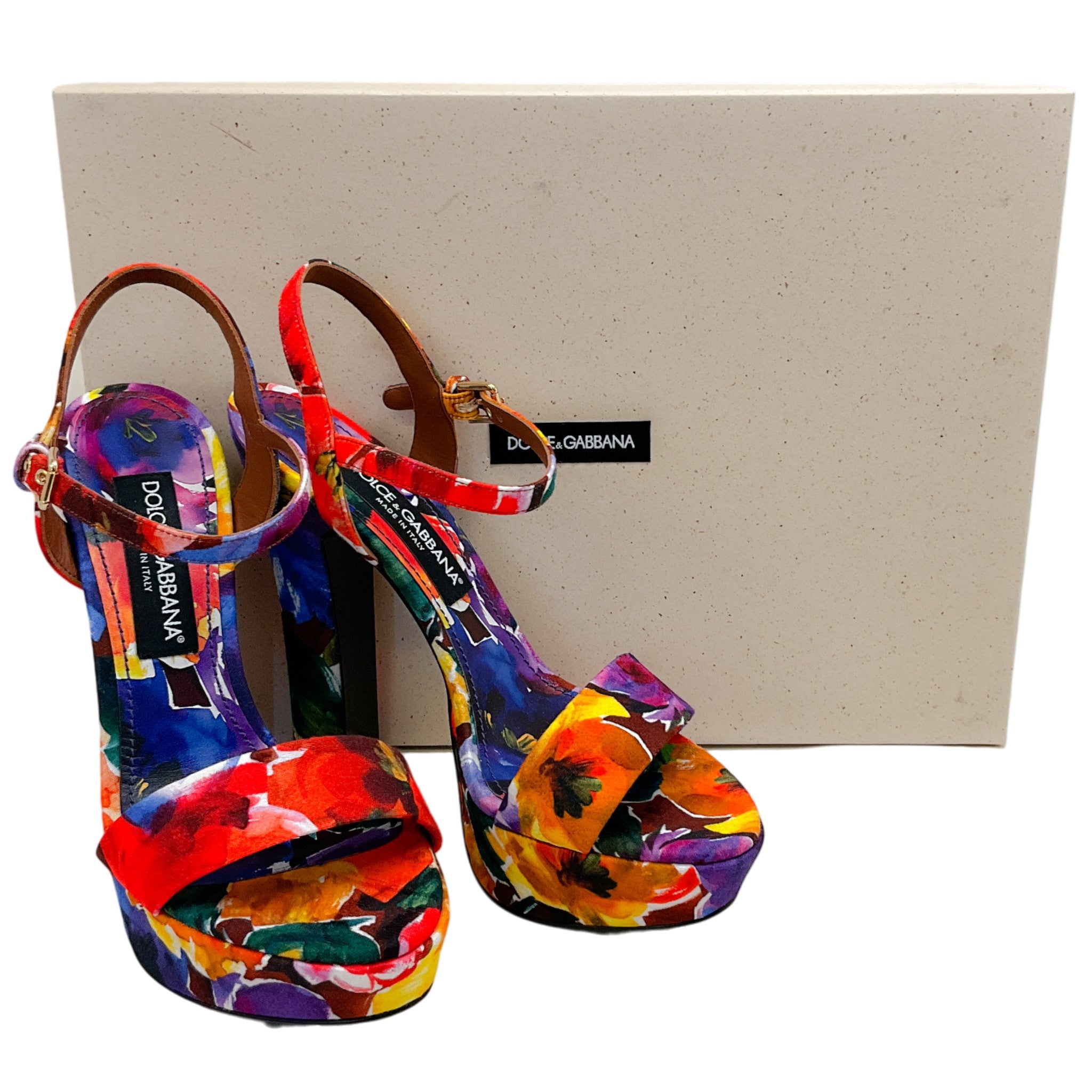 Dolce & Gabbana Multi Floral Platform Sandals